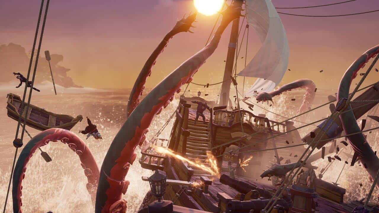 Sea of Thieves встреча с Кракеном