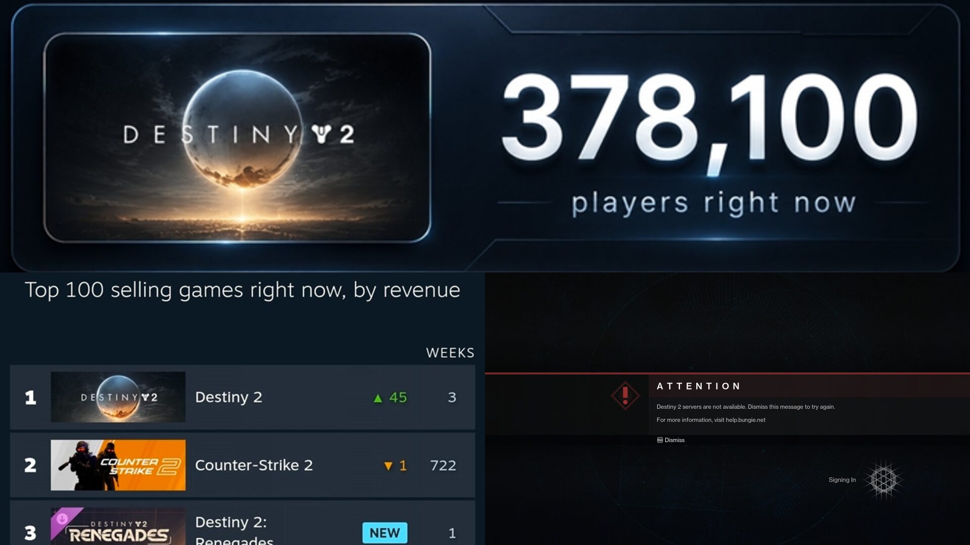 400 тысяч игроков в Destiny 2 перегрузили серверы