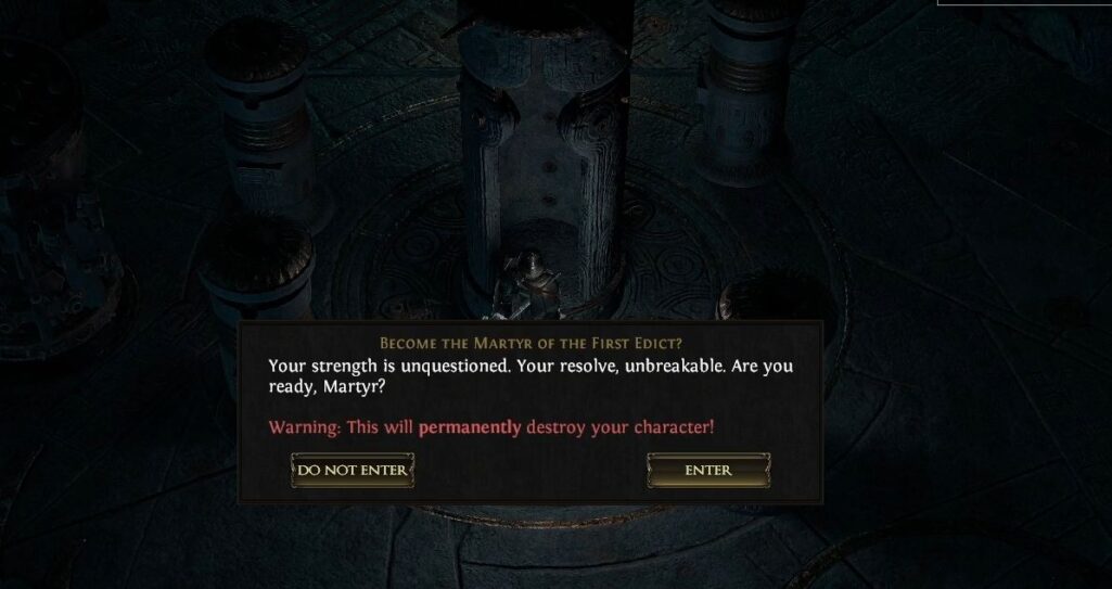 Жертва персонажа в Path of Exile 2