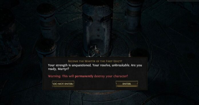 Жертва персонажа в Path of Exile 2