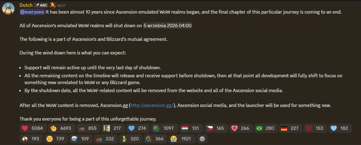 Project Ascension закрытие